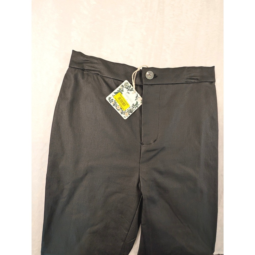 Chelsea & Violet GB Girls Black Faux Leather Flare Pants Bell Size Medium 8/10 - Picture 3 of 16